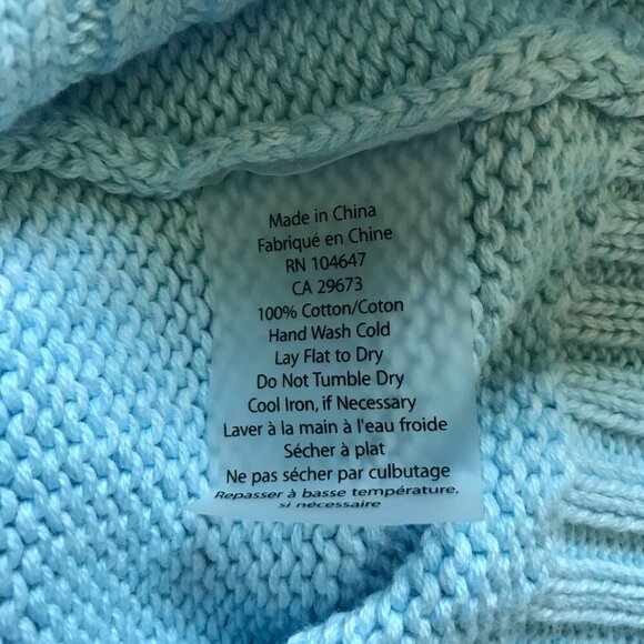 Kinross Split Neck Polo Pullover Sweater Womens Large Blue Cotton Long Sleeve - Picture 6 of 10